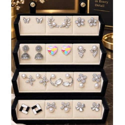 12 Pair of Earring set for Women & Girls | Combo Pack | Artificial Jewellery | Party, Wedding & Daily Wear